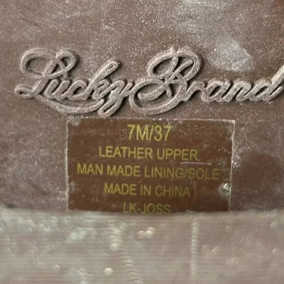 Lucky Brand Joss Size 7 Leather Hiking Boot Heel Casual - Picture 8 of 10